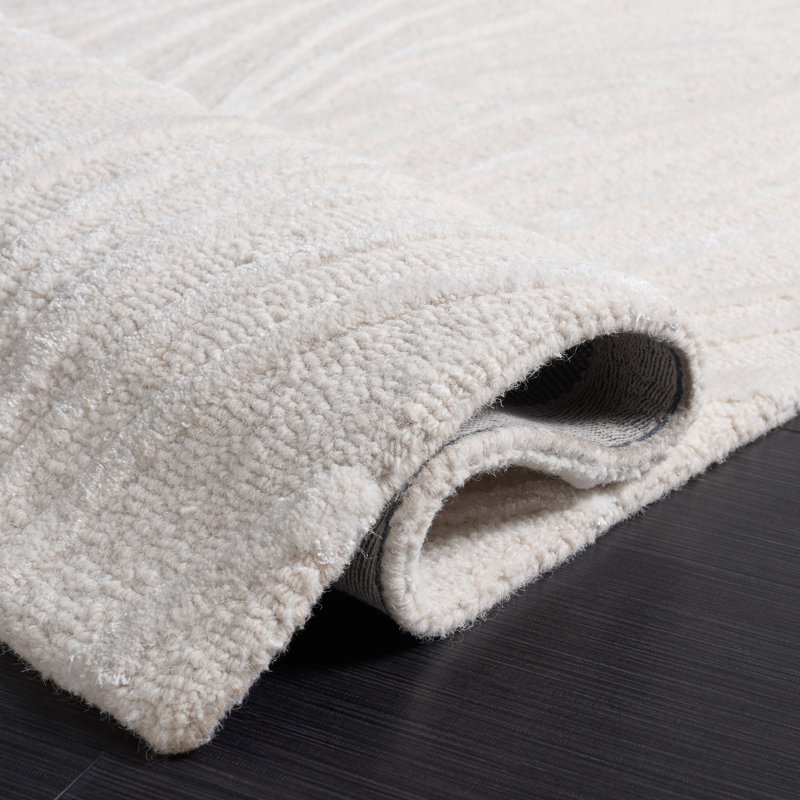 Glamour Hand Tufted Wool; Viscose; Cotton Abstract Indoor Rug, Rectangle 6' x 9'