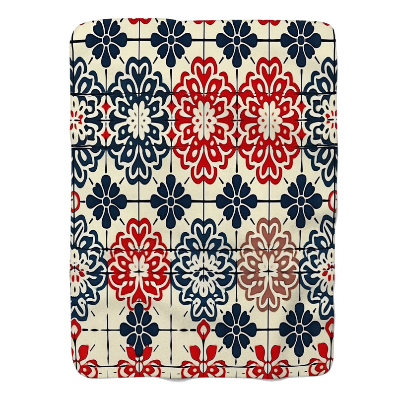 Motifs d'esthétique japonaise - couverture en sherpa de qualité supérieure 1 pièce, Lit simple