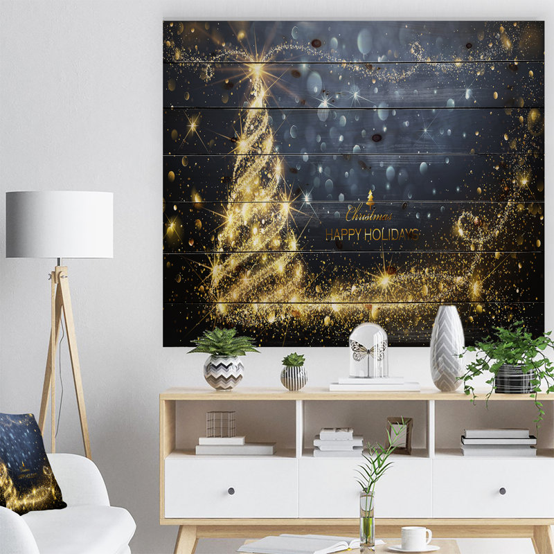 «Sparkling Shining Light Christmas Tree», impression, H 15 po x l 20 po x P 1 po, Bois