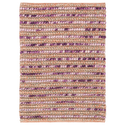Ferrera Abstract Hand-Knotted Purple/Beige/Orange Area Rug