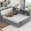 Lit plateforme en bois avec lit gigogne, tablettes et tête de lit-1536643914