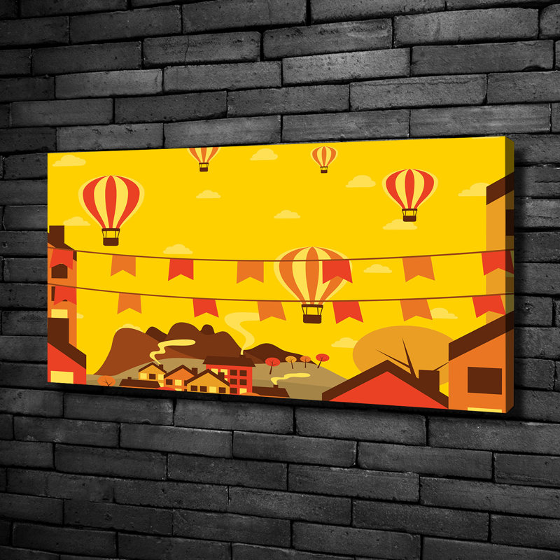 Balloons Over The City - No Frame Print on Canvas