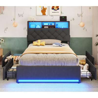 Upholstered Platform Storage Bed