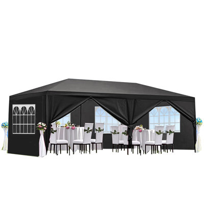 10X20' Wedding Party Canopy Tent Outdoor Gazebo With 6 Removable Sidewalls