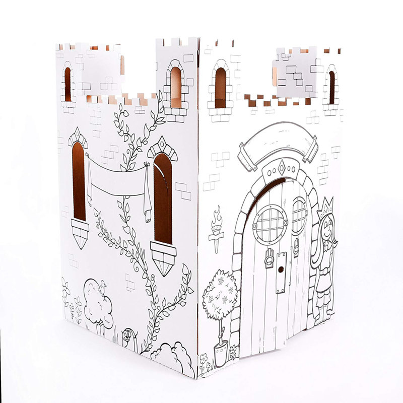 Easy Playhouse 32'' W x 32'' D Indoor Cardboard DIY Playhouse Kit