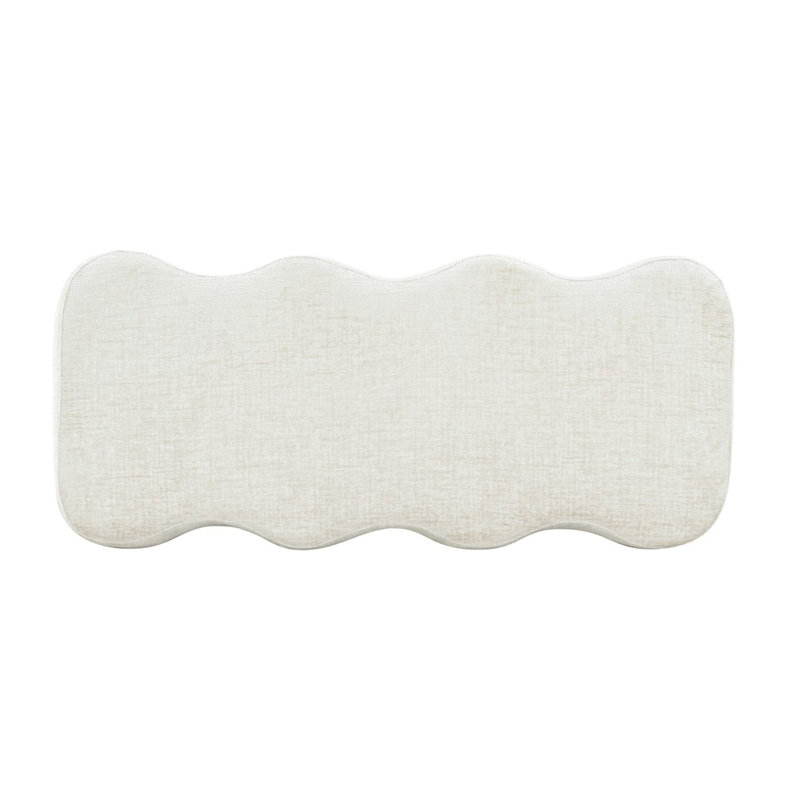 Jacqualessa Chenille Bench, Cream Chenille