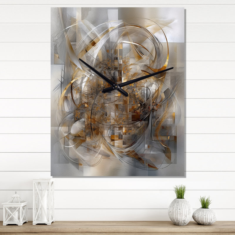 Jannea - Horloge murale abstraite en marbre, H 32 po x l 16 po x P 1 po