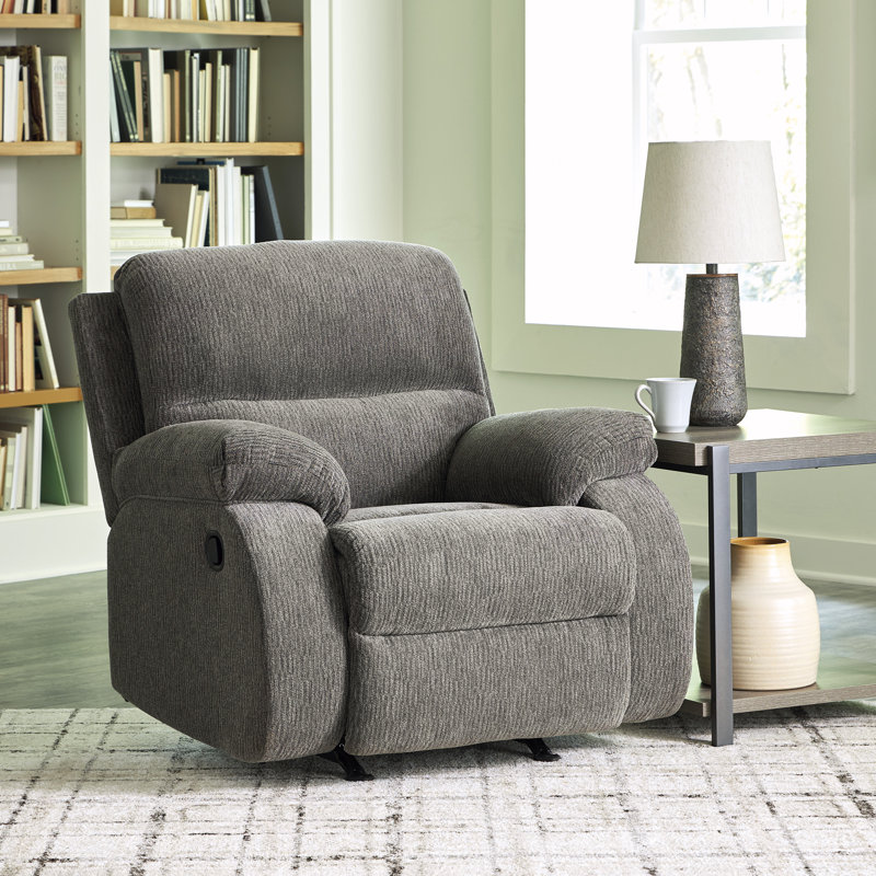 Elario Upholstered Recliner, Gray 100% Polyester