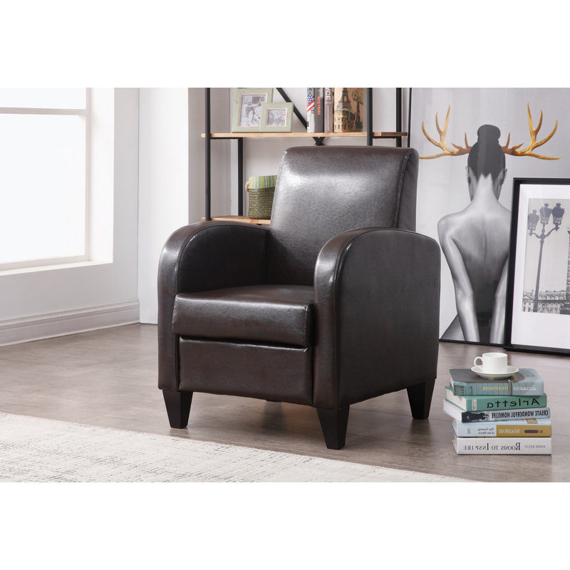 Faux Leather Wingback Chair