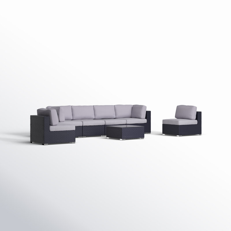 Ringwald Wicker Fully Assembled 6 - Person Seating Group with Cushions