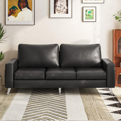 3 Seater Faux Leather Sofa