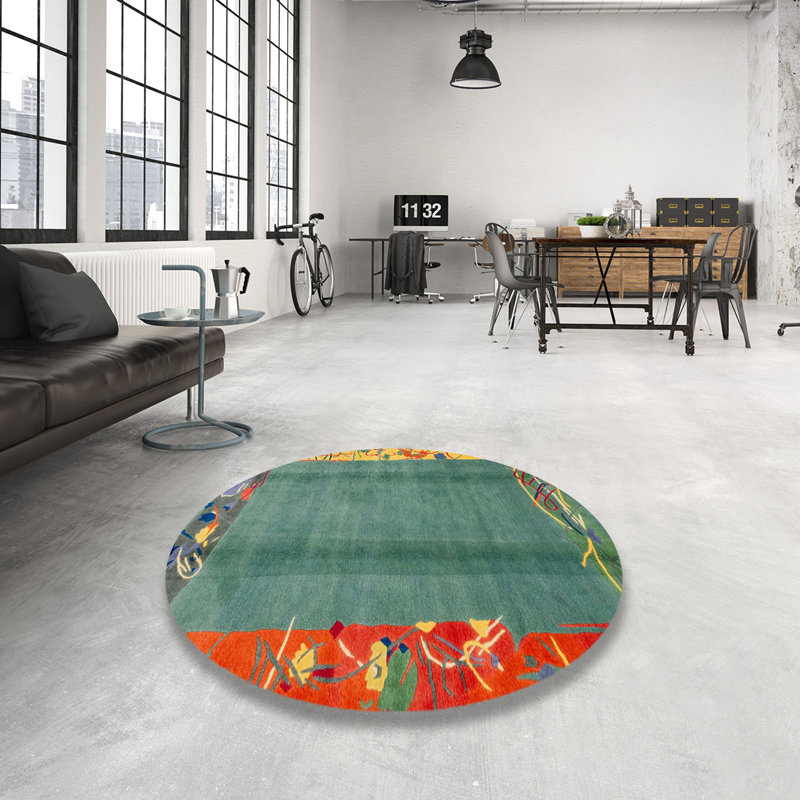 Miladin Abstract Indoor Rug, Round 3'