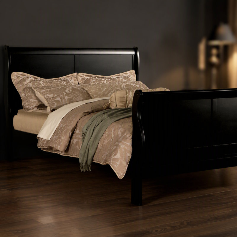 Grand lit-bateau noir