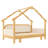 Twin Size Wood Treehouse bed with Soft Cushion Rails,for Kids, Teens, Girls, Boys-1770154766