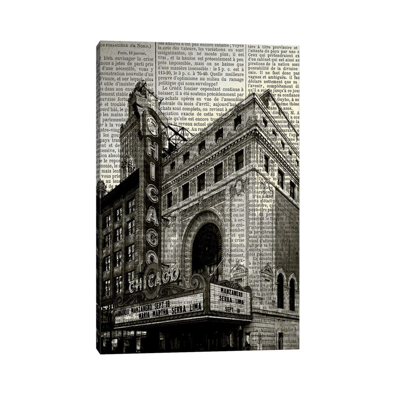 Newspaper City 2 by Kimberly Allen - Print on Canvas, Wrapped Canvas, 101.6cm H x 66.04cm W x 1.91cm D
