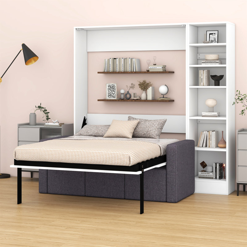 Murphy Bed Wall Bed With Sofa,With Shelves