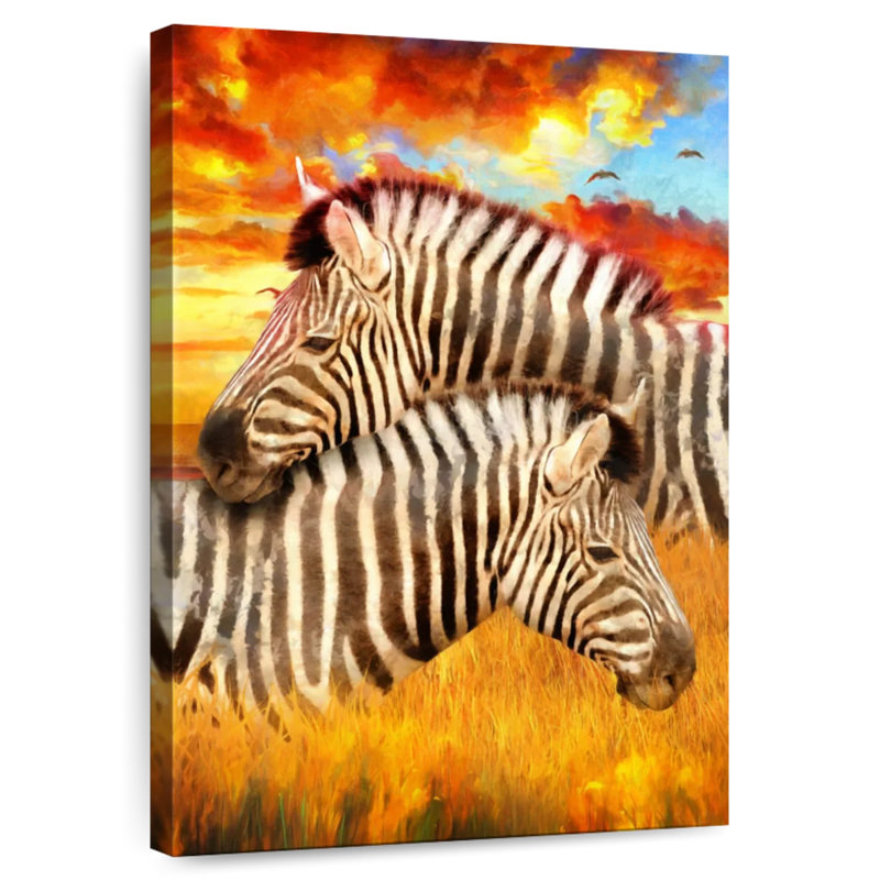 Brampt Snuggling Zebras, 48" H x 32" W