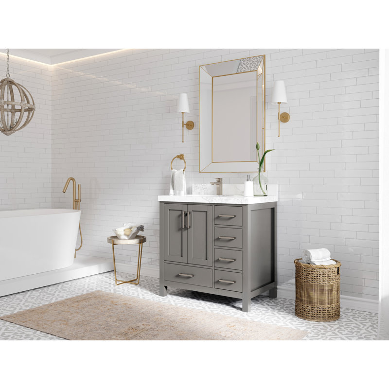 Malibu 36'' Single Bathroom Vanity with Quartz Top