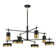 Ashor 8-Light LED Chandelier in Matte Black with Warm Brass Accents