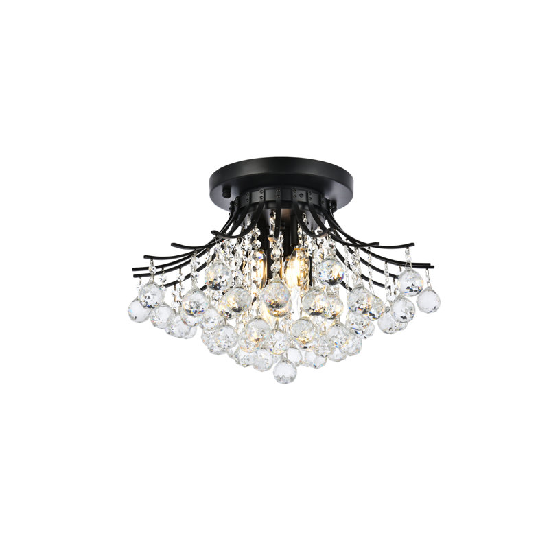 Stoller Flush Mount, Black, 14" H x 19" W x 19" D, 6 Lights