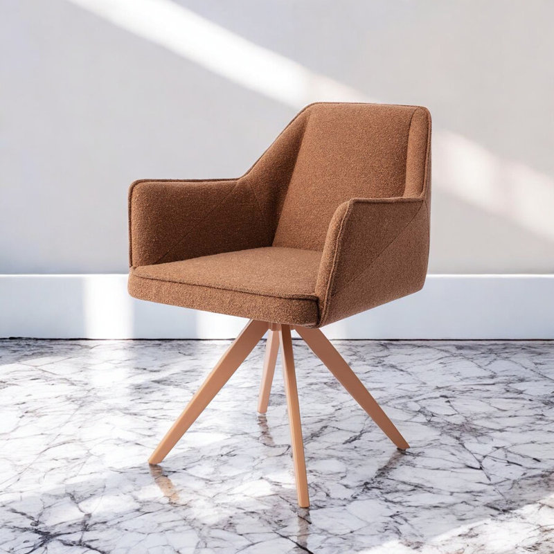 Caius Tome Cinnamon Bun Dining Chair, Brown, Natural brown