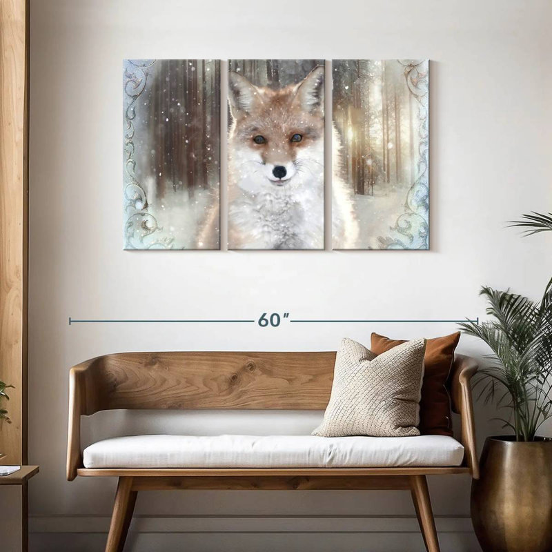 Enchanted Winter Fox, 28" H x 45" W