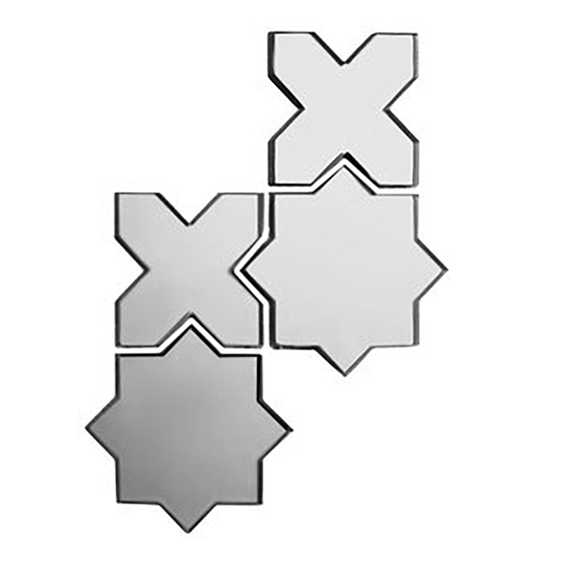 Echo 6" x 6" Glass Novelty Mosaic Wall Tile, Silver
