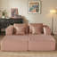 Canapé-lit de 82,7 po avec matelas double, canapé-lit rembourré en velours côtelé avec 4 coussins décoratifs et large accoudoir pour le salon, l'appartement, aucun assemblage requis-40501345