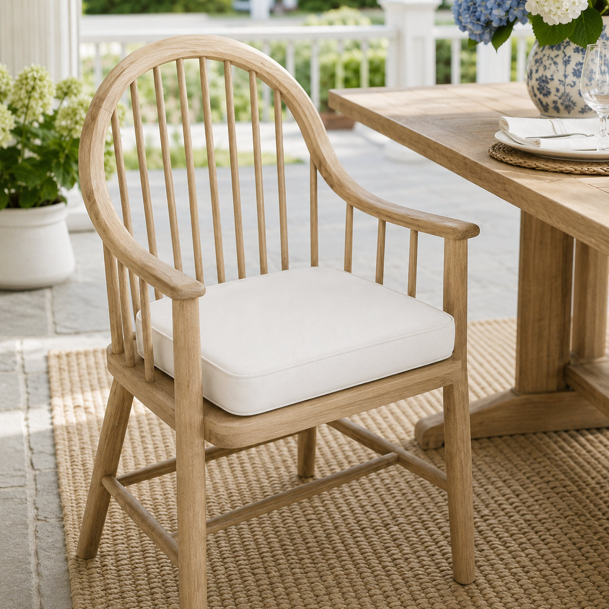 Amala Outdoor Sunbrella® Dining Seat Cushion, Sunbrella® Canvas Natural