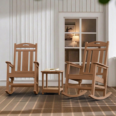 Outdoor Patio HDPE Rocking Adirondack Chair