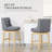 Bar Height Bar Stools Set Of 2, 180 Degree Swivel Barstools, 30" Seat Height Bar Chairs With Solid Wood Footres And Button Tufted Design, Grey