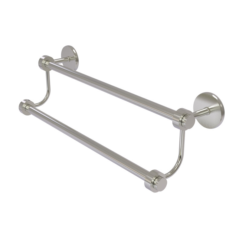 Double barre à serviettes murale, 24 po, Nickel satiné