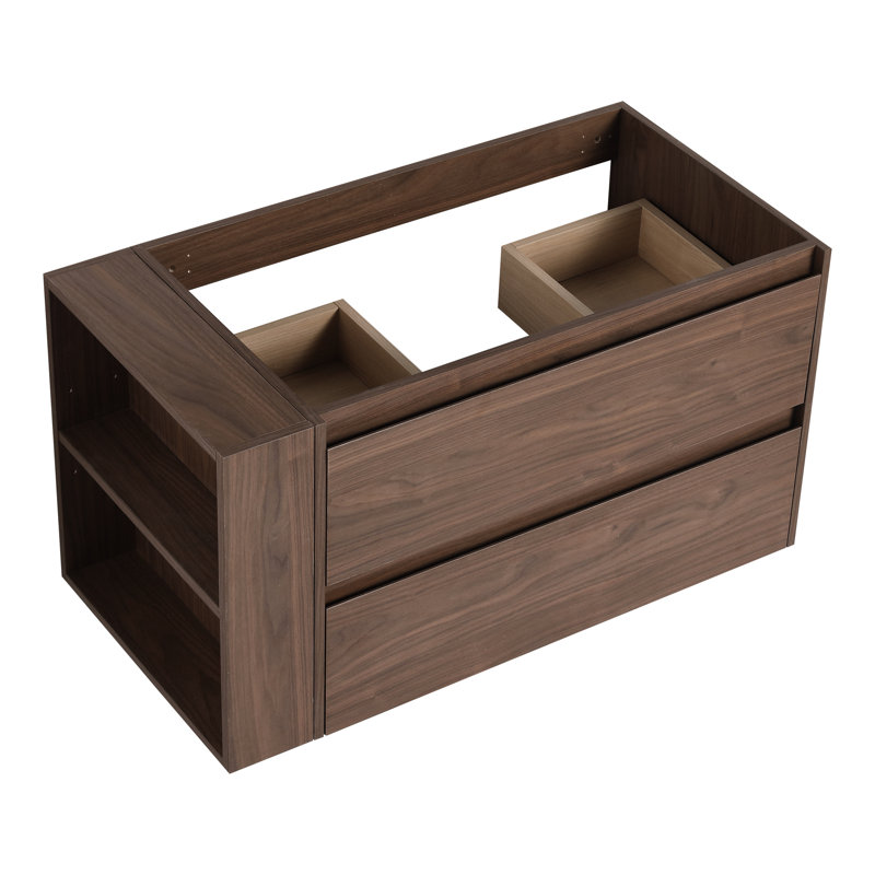 Armoire de salle de bain murale 30 po, tiroir à fermeture en douceur prolongée aux 2/3, armoire à éléments en chêne brun, attrait