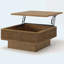 Table basse carrée en rotin avec rangement réglable, table basse naturelle rétro avec corde en chanvre