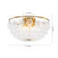 6 - Light Bowl Beading Ribbed Glass Cluster Semi Flush Mount