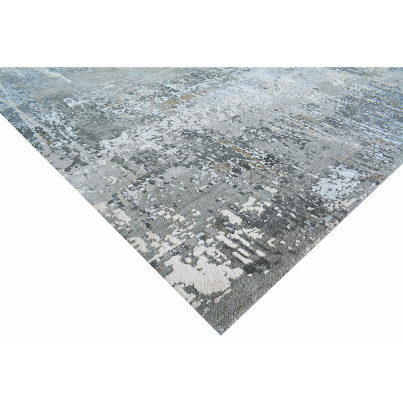 Wool Abstract Area Rug, Rectangle 2' x 3'