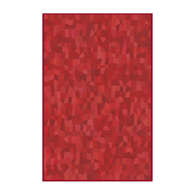 Tapis abstrait rouge, Rectangle 2 pi x 5 pi