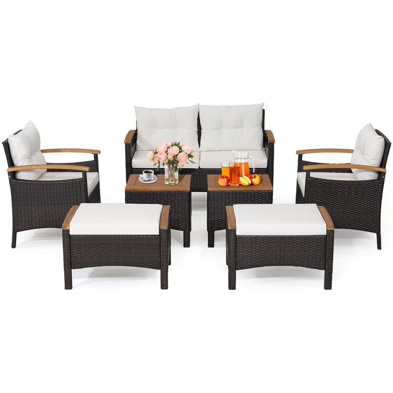 Acacia 6 - Person Patio Conversation Set with Cushions
