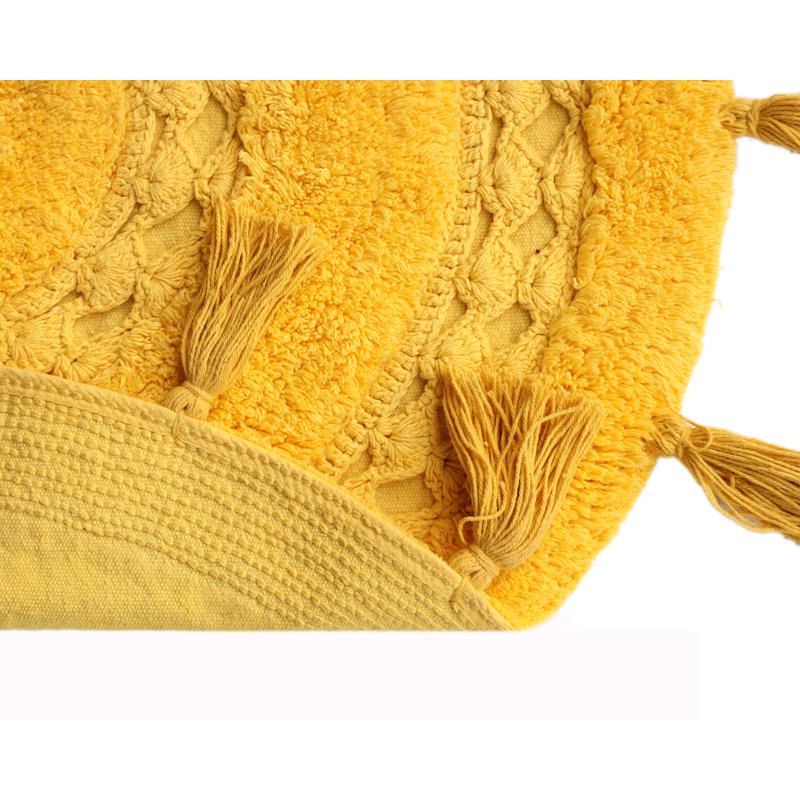 Abinash 100% Cotton Bath Rug, Yellow