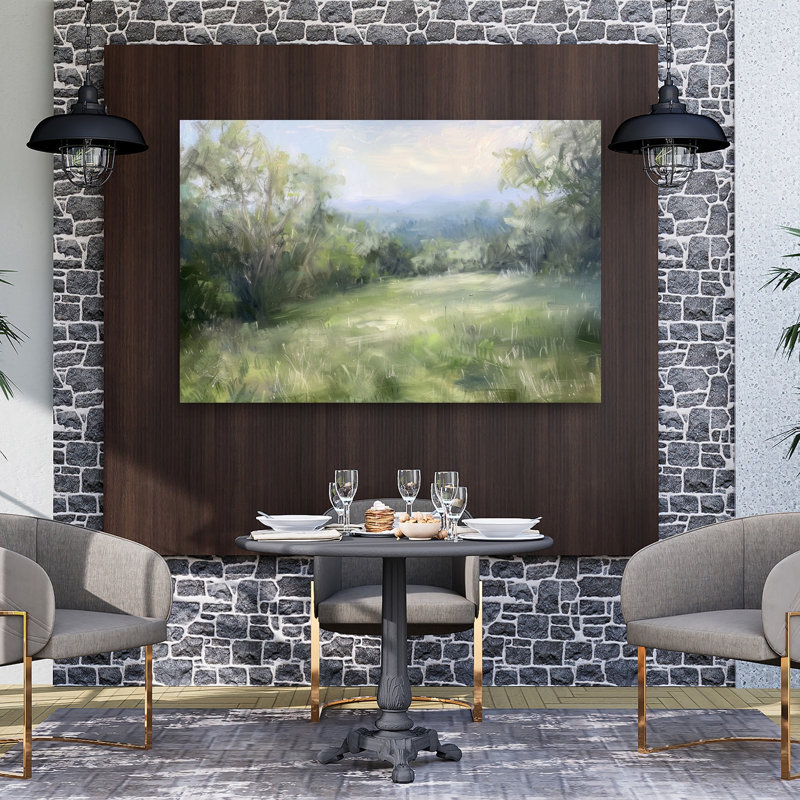Filled Meadow Peaceful Serene Tranquil Landscape Nature Wall Art Print 1 Piece Wrapped Canvas Wall Art, 101.6cm H x 152.4cm W