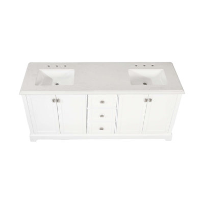 Niquan 72.59'' Free Standing Double Bathroom Vanity with Ceramic Top -  Red Barrel StudioÂ®, C130E94558CE450BA565675D7574C4F3