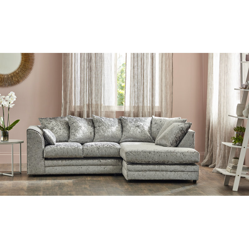 Romelia 3 Piece Sofa Set, Right Hand, Silver