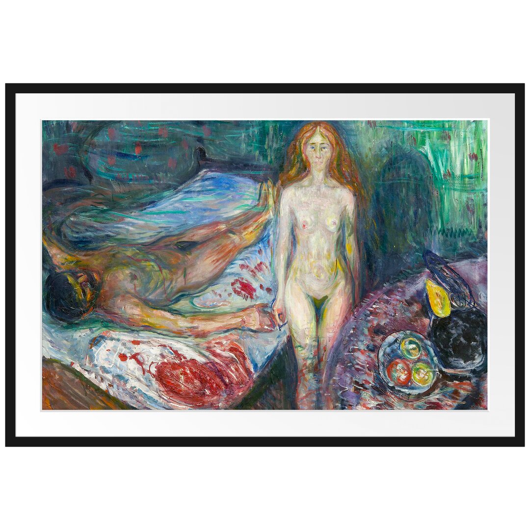 Gerahmter Kunstdruck Der Tod von Marat I von Edvard Munch