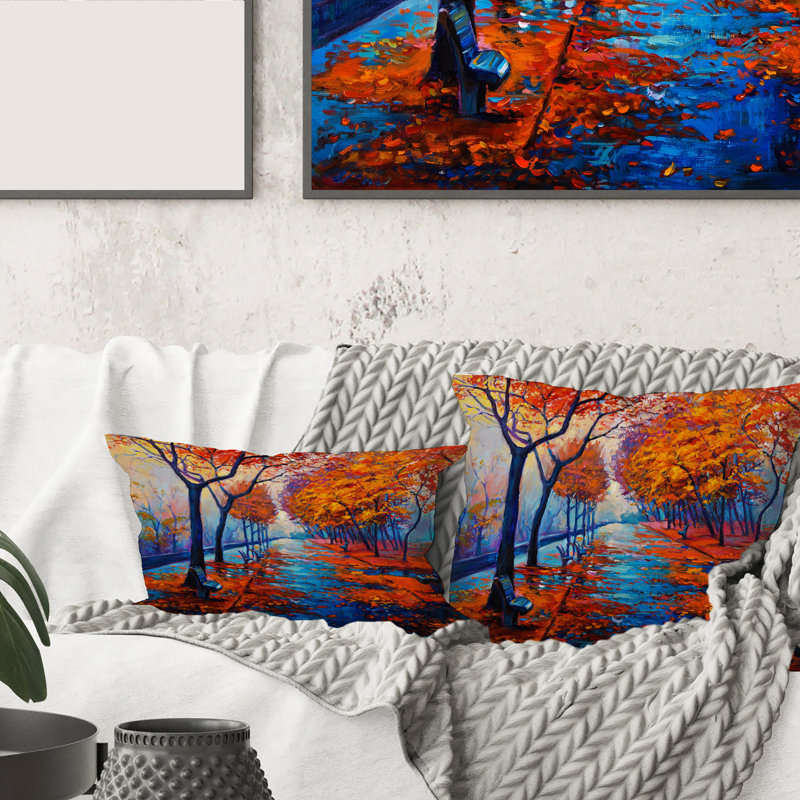 Housse et insert de coussin carré Little Road Through Landscape III, 18" x 18"