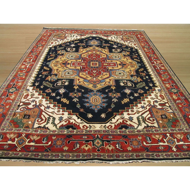 Ella Oriental Brown Hand Knotted Area Rug, Rectangle 9' x 12'