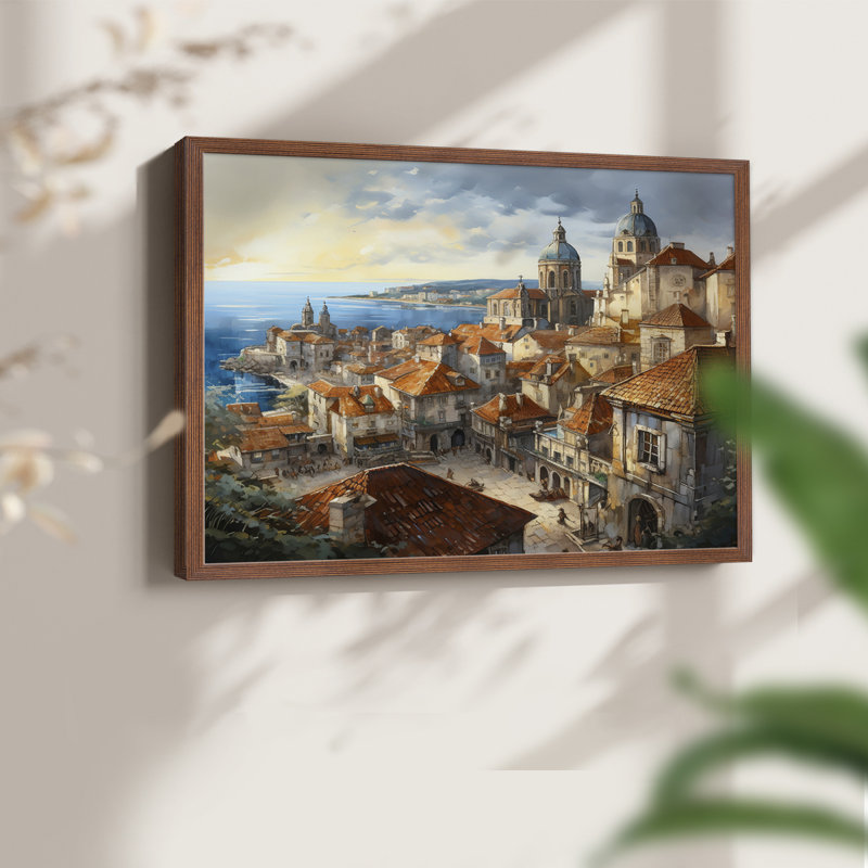 Paysage - Lxxviii - Reproduction encadrée - Restickable, Noyer, H 11 po x l 14 po