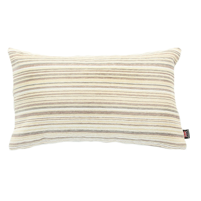 Alvina Striped Rectangular Throw Cushion, Cream