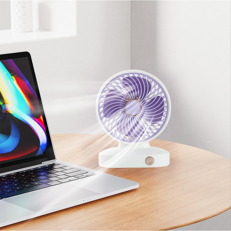 Ventilateur de bureau à 3 vitesses kbndieu, Purple