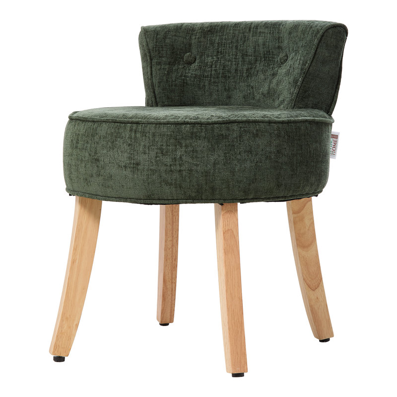 Plywood Accent Stool, Green, Chenille