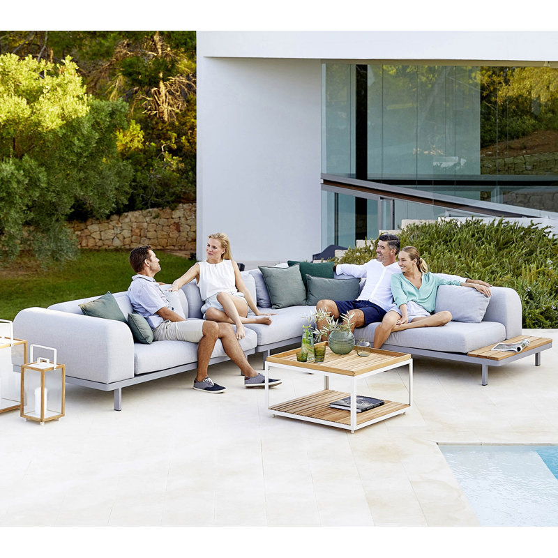 Level Outdoor Square Coffee Table, White, 31.1 W x 31.1" L x 16.6" H